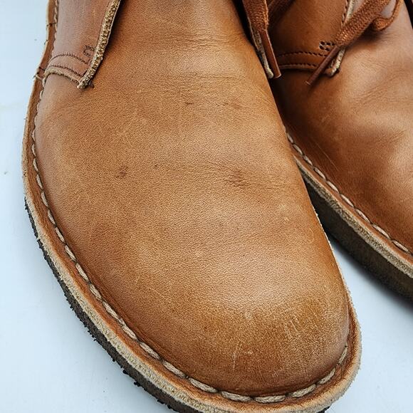 Clarks Mens Leather Chukka Desert Boots Size 11M Cognac Lace Up Ankle 11826 main image 9